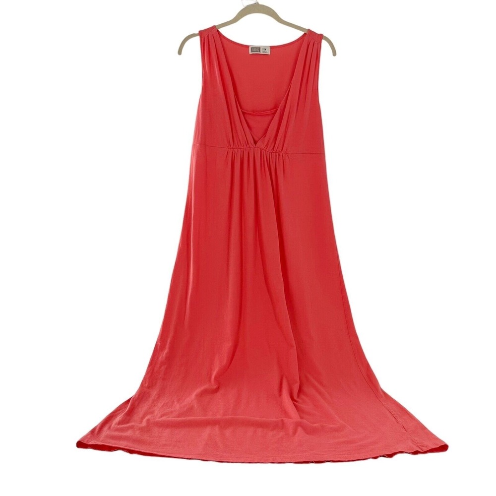 Oldβ Navy Maternity Sleeveless Coral Pink Maxi Dress Size M Babydoll Y2K Empire